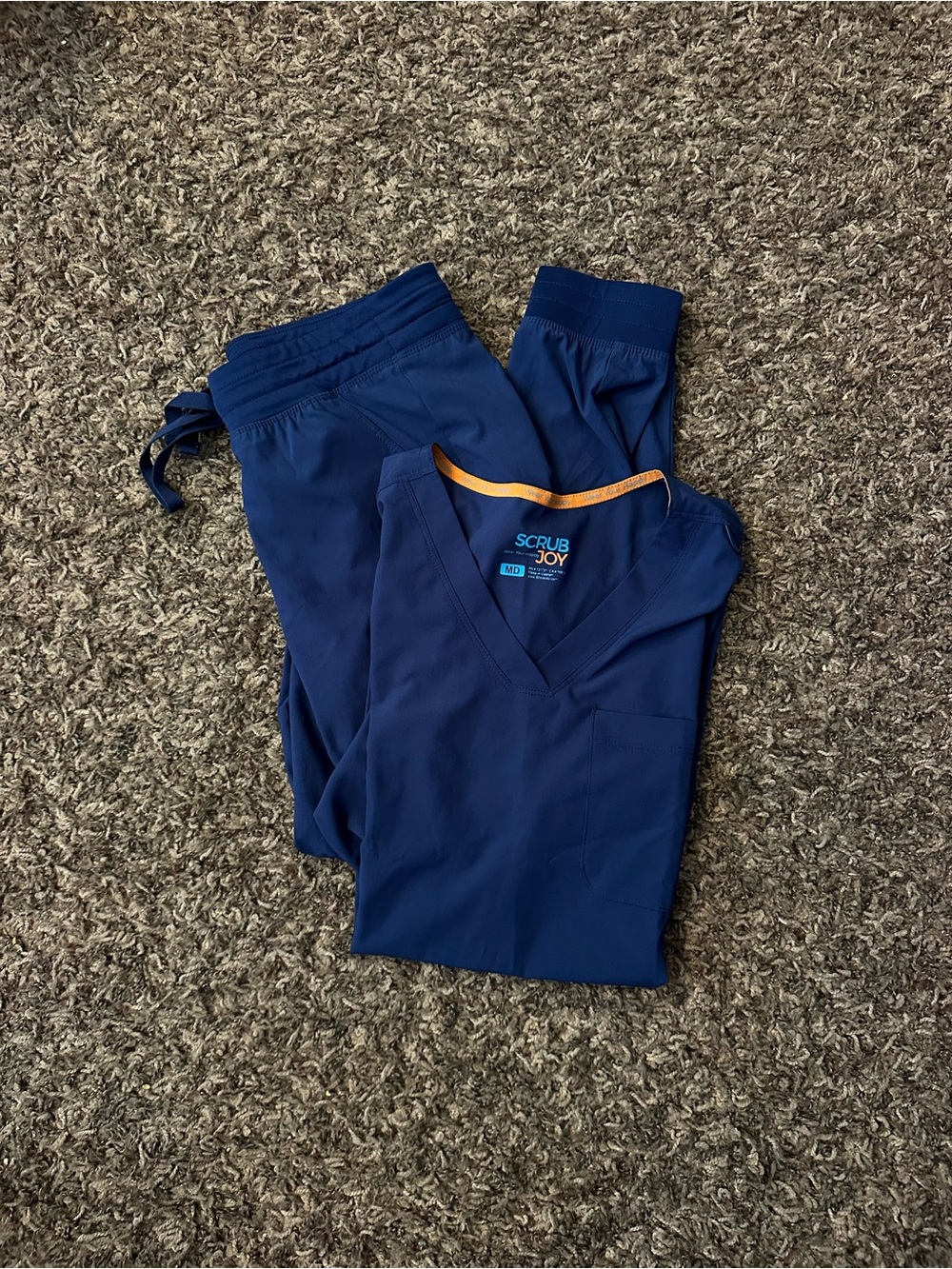 Scrub Joy Women's Navy V-Neck Scrub Set